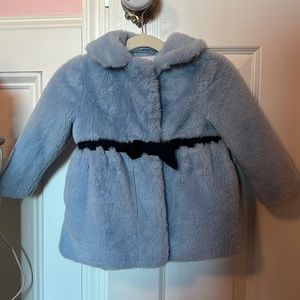 Janie and Jack Blue fur coat 18-24 mos